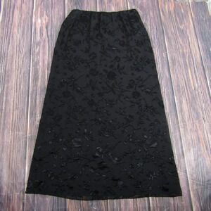 Kasper & Company ASL Skirt Womens 2 Petite Black Moulin Rouge Floral Velvet
